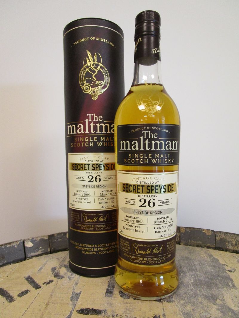 The Maltman Secret Speyside 1993 26 y.o. 46,7 Bourbon Barrel Whisky Import Nederland